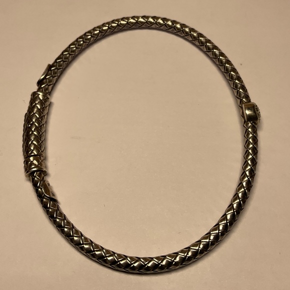 ALISA SINGLE DIAMOND STATION STERLING SILVER TRAVERSA LOCKING BRACELET - Picture 11 of 11